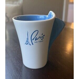 Paris Las Vegas Hotel Blue Wave Collectible Souvenir Ceramic Tea Coffee Cup